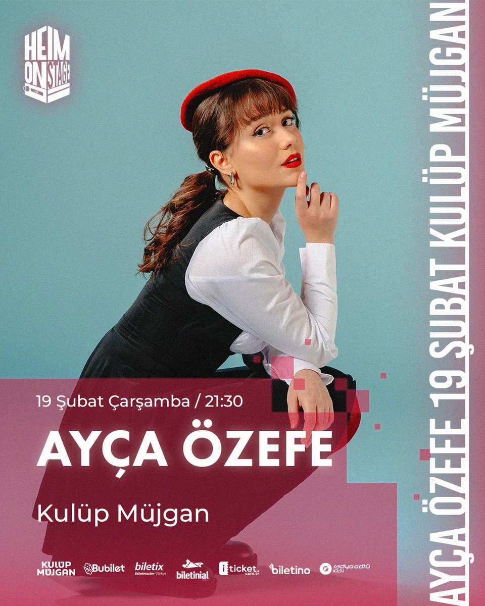 Heim iftiharla sunuyor:
Ayça Özefe 19 Şubat’ta Kulüp Müjgan’da! 

Şarkısı “Yıkılmam Asla” da geçen sözler gibi; elindeki gitarı ve kalbinden gelen sözleri ile Alternatif müziğin genç ve başarılı ismi Ayça Özefe, 19 Şubat'ta Kulüp Müjgan'da! Tıkla, kaçırma! bubilet.com.tr/ankara/etkinli…