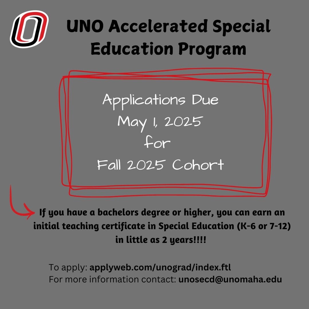 UNOSECD's tweet photo. Applications are now being accepted for the Fall 2025 UNO AC-SEP Program! To apply: https://t.co/q80MH6Sxln #educationmatters #acceleratedprogram #sped #diversity #spedteacher @UNOSECD @SCEC_UNO @UNOGradStudies @unonsslha @UNOAlumni @UNOmaha @UNOCEHHS @UNOExpl https://t.co/tEKYIWTAbA