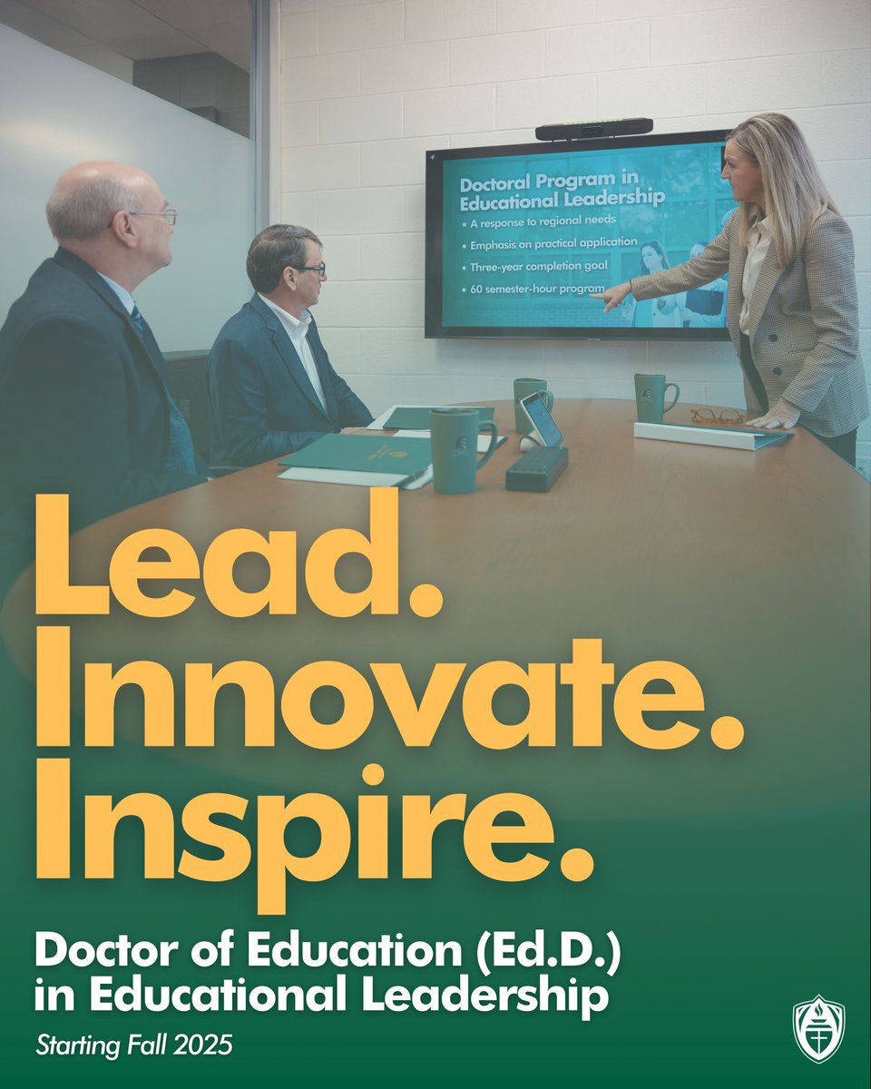 🎓The University of Mount Olive is launching its first-ever doctoral program this Fall! 

The Doctor of Education (Ed.D.) in Educational Leadership is designed for experienced educators ready to take on senior leadership roles in K-12 education.

🔗: umo.edu/edd