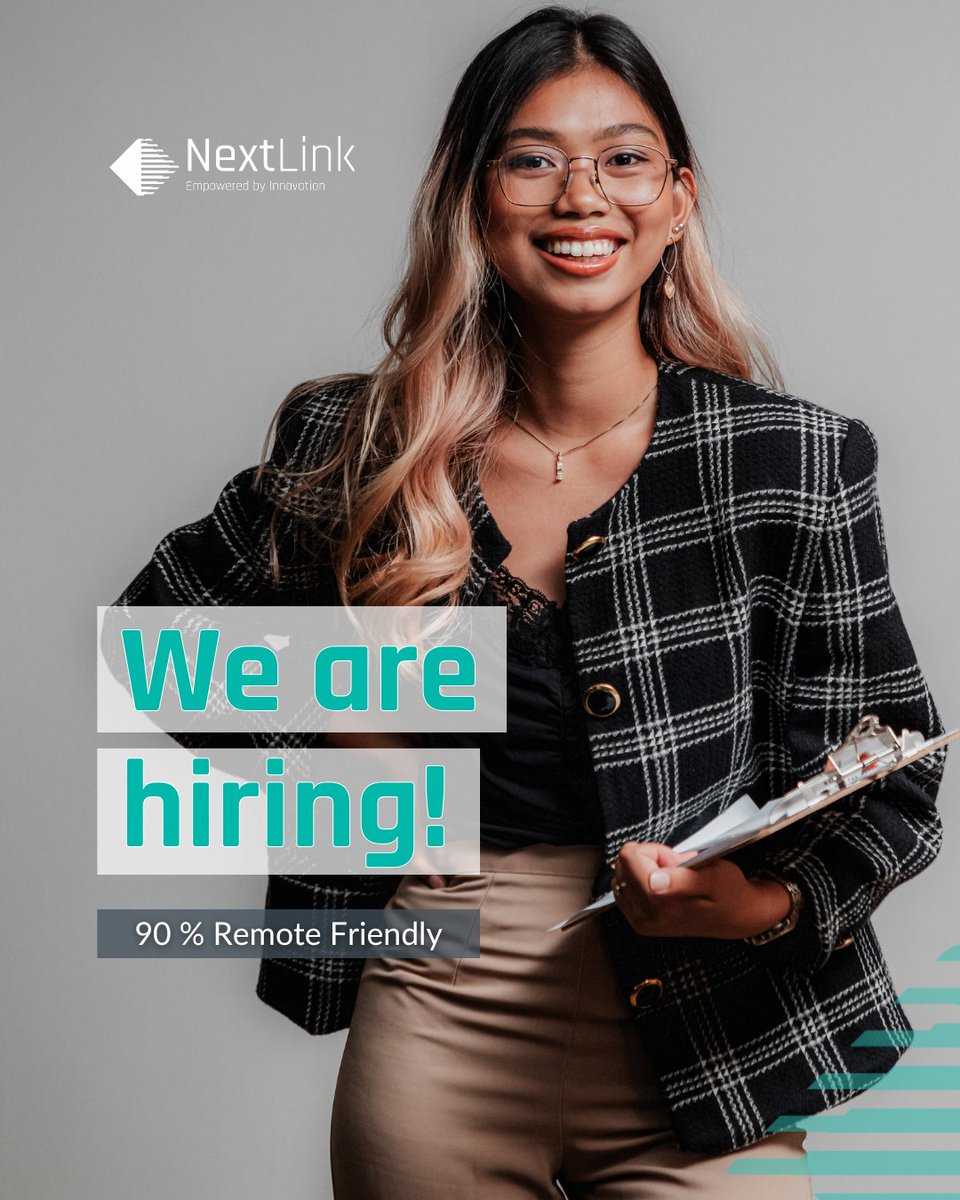 nextlinkIT's tweet photo. 🚀 𝗧𝗲𝗰𝗵 𝗰𝗮𝗿𝗲𝗲𝗿 𝘄𝗶𝘁𝗵 𝗻𝗼 𝗹𝗶𝗺𝗶𝘁𝘀!⁣
⁣
💻 90% remote roles⁣
🌍 Work with top global companies⁣
📈 Career growth &amp; continuous learning⁣
⚖ Work-life balance⁣
⁣
📩 Apply now: https://t.co/ndtFOxXLum
⁣
#TechJobs #RemoteWork #Hiring #NextLinkGroup https://t.co/QEjGW6V3TM