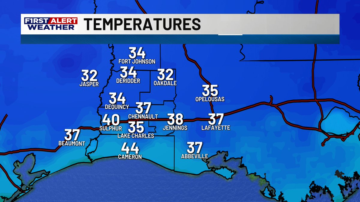EnkJoseph's tweet photo. Alright, who ordered the morning frost? Lots of sunshine will help warm up that chilly start across SWLA and put us more on track for a mild afternoon, but it looks like our weather won't stay quiet for long! https://t.co/oQc0PazE3L
#lawx https://t.co/ffHbU4EFXf