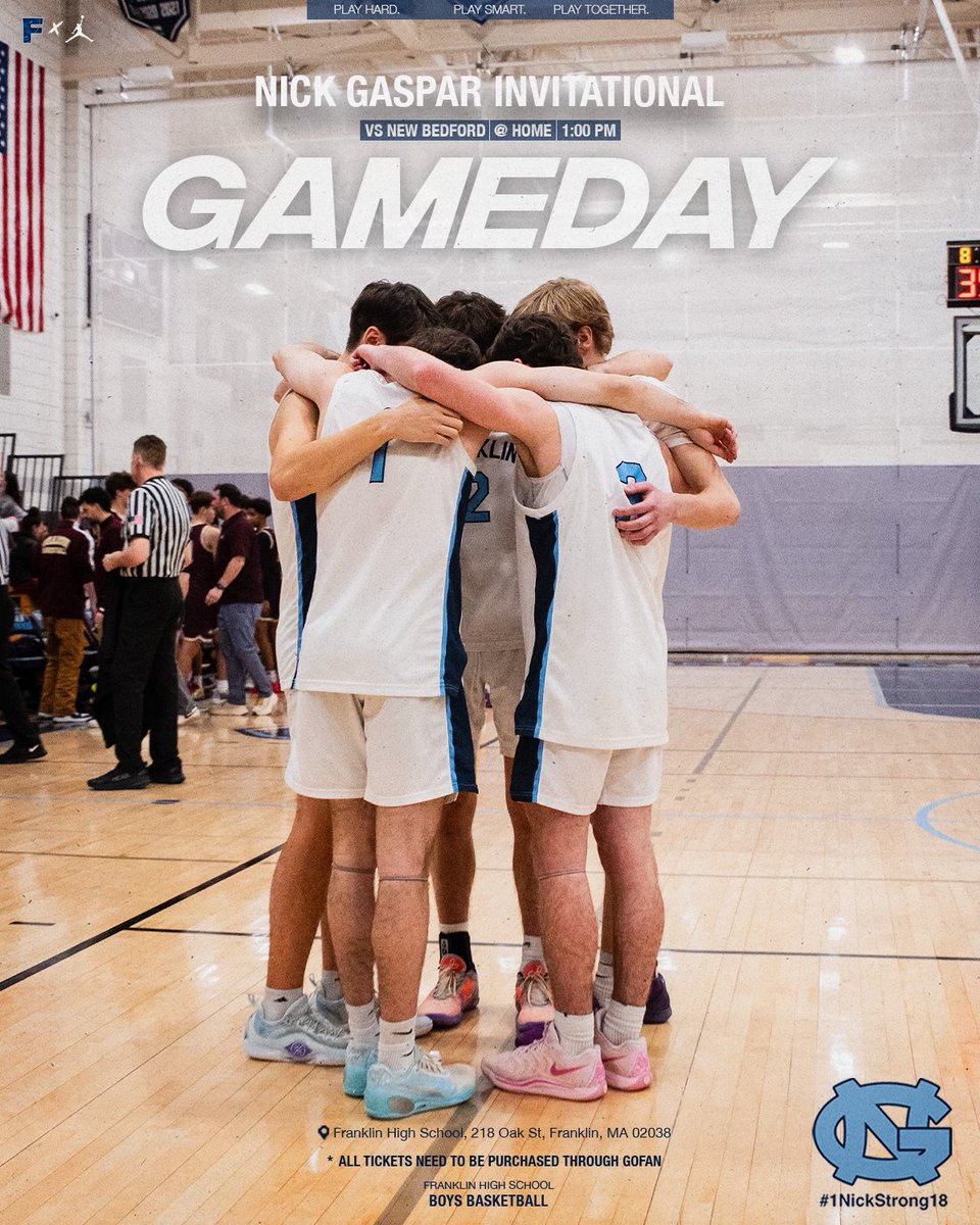 fhsboysbball's tweet photo. Gameday-Nick Gaspar Invitational
Franklin High School vs. New Bedford 1pm
Purchase tickets through gofan
https://t.co/pFBIiTA7do https://t.co/0MwCP1CJd2