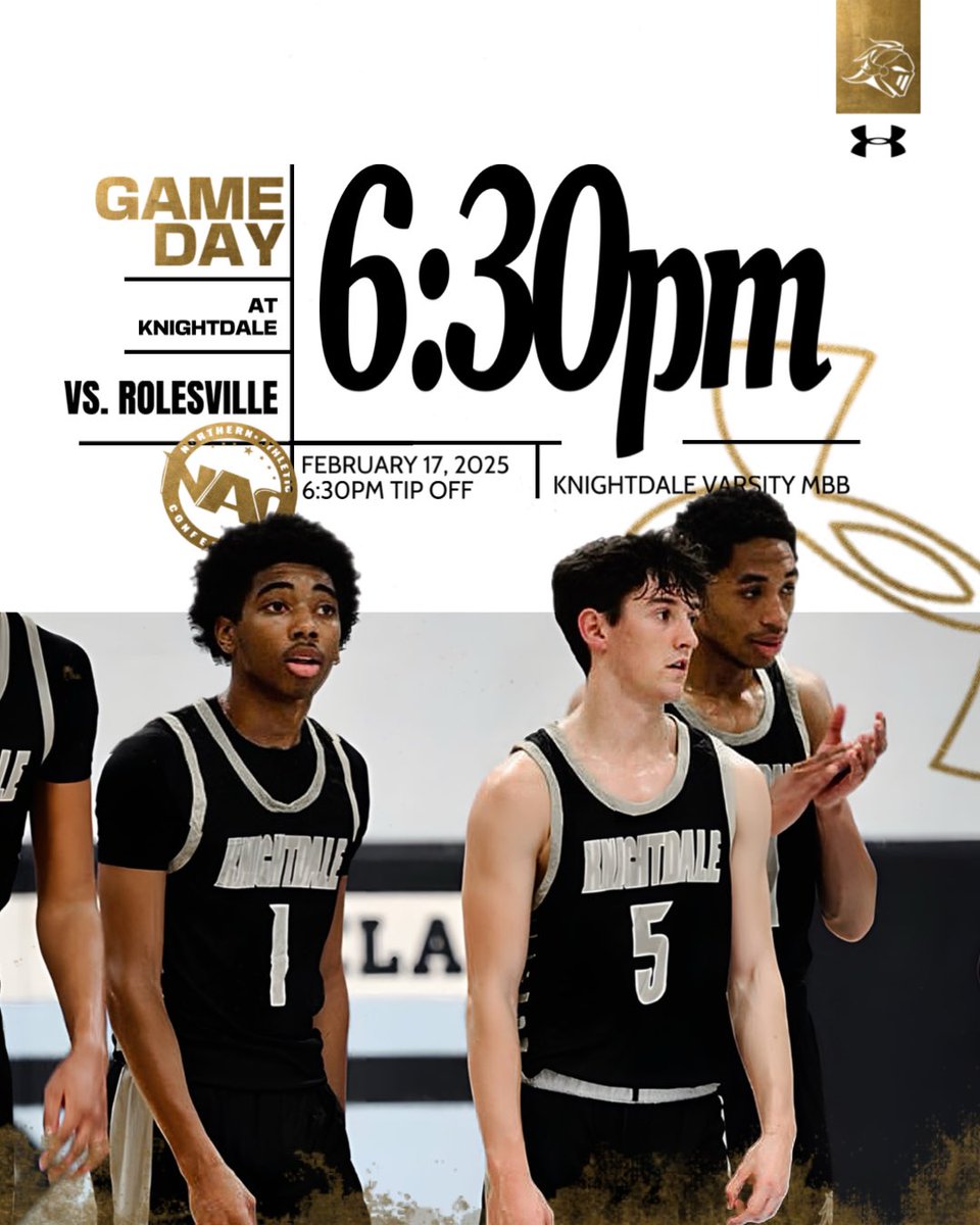 Season 2, episode 1 🎞️❕ Come out to support the Knights this evening as we battle Rolesville HS ⚔️ #WAWG #TheGoldStandard

🆚 Rolesville High School
🗓️ Monday, February 17th
📍 Knightdale High School 
⏰ Varsity 6:30pm