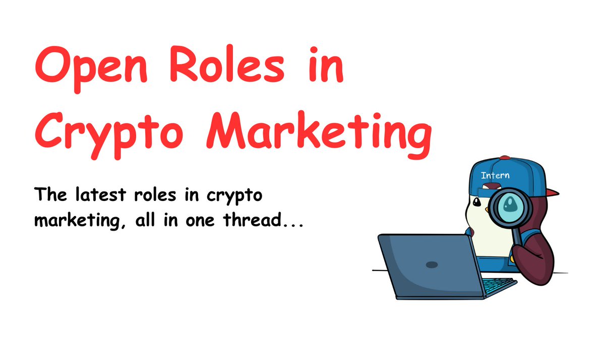 ProofofIntern's tweet photo. open crypto marketing roles this week...

looking for a role in marketing in crypto? this thread has you covered.

i've put together a list of open roles in a thread below 🧵 👇 https://t.co/wnjjLI1naV