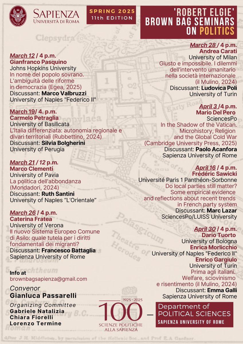 'Robert Elgie' Brown Bag Seminars Sapienza tweet media