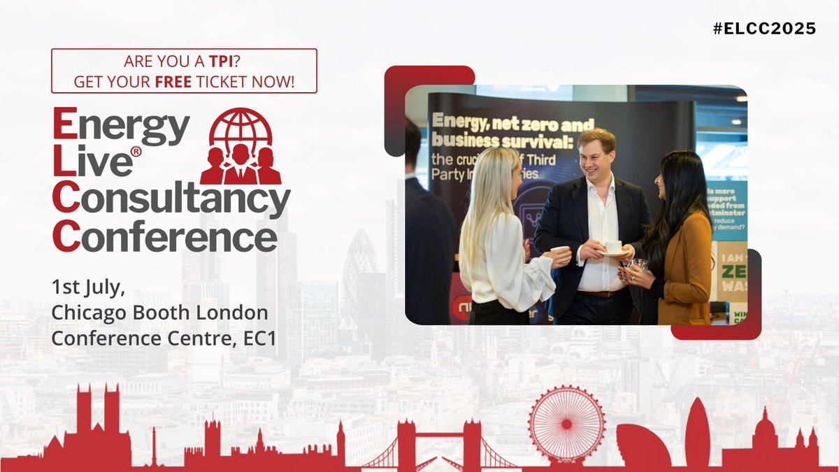 EnergyLiveNews's tweet image. Why attend ELCC 2025?

✅ Industry-leading discussions
✅ Networking with top players
✅ Exclusive Partner sessions

Join us in London! events.energylivenews.com/elcc-2025/

#ELCC2025 #EnergyIndustry #EnergyBrokers #TPIS #EnergyConsultants #EnergyMarket