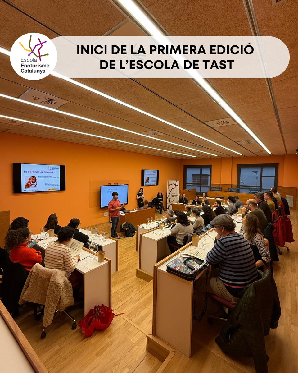 Inici de l’Escola de Tast, un curs de 80 hores inclòs en el pla de formació contínua subvencionada, pensat per aprofundir en l’anàlisi sensorial del vi amb l’acompanyament de grans experts del sector🍷

En aquesta 1a edició s'han exhaurit les places amb un total de 27 alumnes🎓