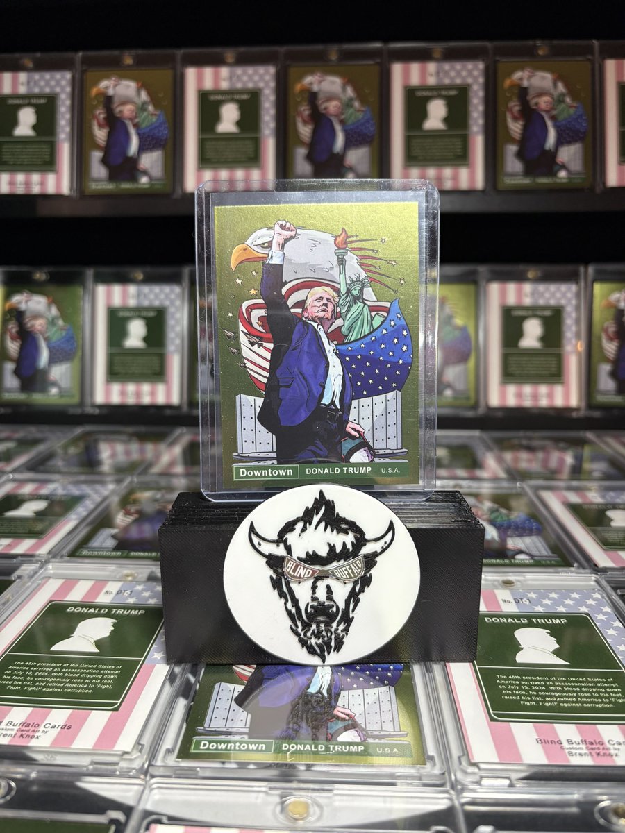 BBuffaloCards's tweet photo. 🇺🇸President’s Day Giveaway🇺🇸

Winner Announced Saturday during our whatnot livestream.  Enter until stream start!

Custom Donald Trump Downtown
-art by Blind Buffalo cards

To enter
1. Follow
2. Retweet
3. Like

#presidentsday #downtown #donaldtrump #customart #giveaway #thehobby https://t.co/rMHmlvfbU3
