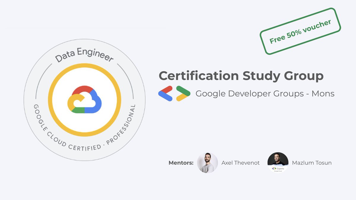 👨‍💻Rejoignez-nous ce Mercredi 19 Février pour la troisième session de notre série de préparation à la certification Professional Data Engineer de
<a href="/Google/">Google</a> avec <a href="/MazlumTosun3/">Mazlum Tosun 💙 #GCP</a> et Axel Thevenot.

🔗Inscriptions:
gdg.community.dev/events/details…

w/ <a href="/GDG_Mons/">GDG Mons_Belgium</a>, <a href="/GroupBees1/">GroupBees 🐝 #FreelancersGroup</a>, <a href="/InsitooF/">Insitoo</a>