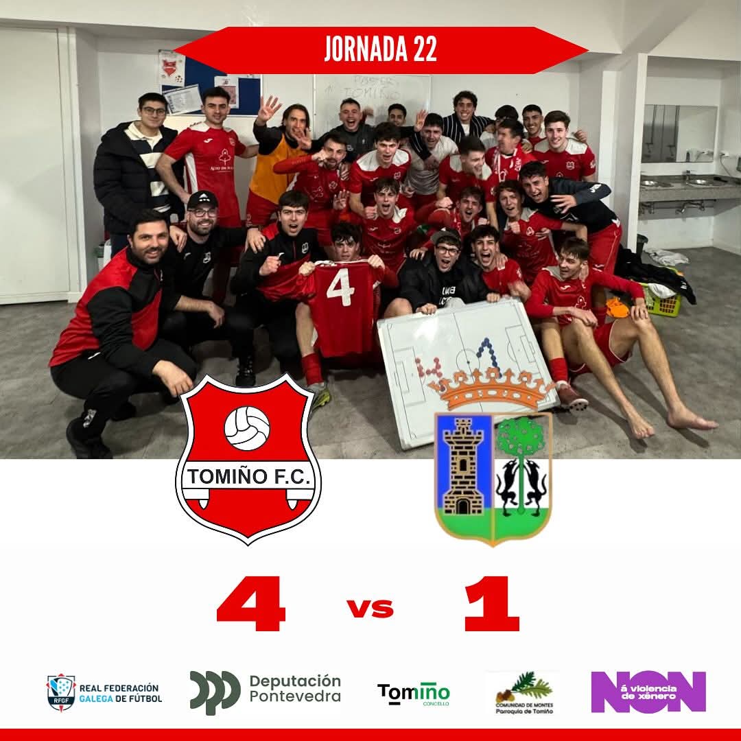 TominoFC's tweet photo. 🔥 O derbi queda en casa! ⚒️

💪 Partidazo do equipo que foi dono absoluto do derbi!

Dami cun dobrete fixo os primeiros goles, e a mala fortuna faría que chegásemos ao descanso con 2-1. 3-1 de Solleiro e no desconto o 4-1 final

❤️ A nosa afección este derbi tamén é voso

🔴⚪🌿 https://t.co/JKoGh6txg1