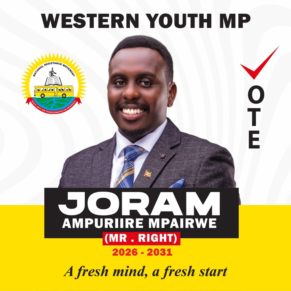 BavuleOfficial's tweet photo. Mr @joramMpairwe deserves our votes. Let's support, mobilise, and vote him for effective representation in Parliament.  #Joram4WesternYouthMP https://t.co/kvL6p1ovDk