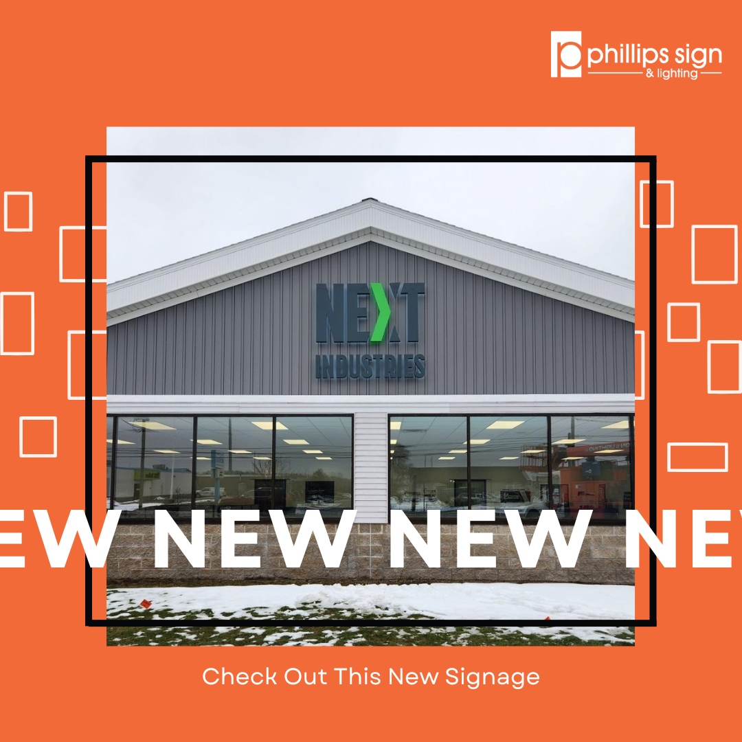 Did you know we service all of Michigan and beyond? These fabricated stainless steel letters for Next Industries of Traverse City, feature LED halo illumination.

#PhillipsSign #NextIndustries #StainlessSteelLetters #FabricatedSignage