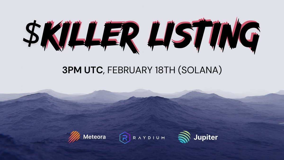 .<a href="/killeragent_/">Killer Whale AI</a> listing update 🐳

Killer Whale's token $KILLER goes live on Raydium (Solana) tomorrow, February 18th at 3 PM UTC.

Airdrop:
• Hybot holders (held, bridged and burned)
• $OTTO holders (new snapshot at 3 PM UTC today)