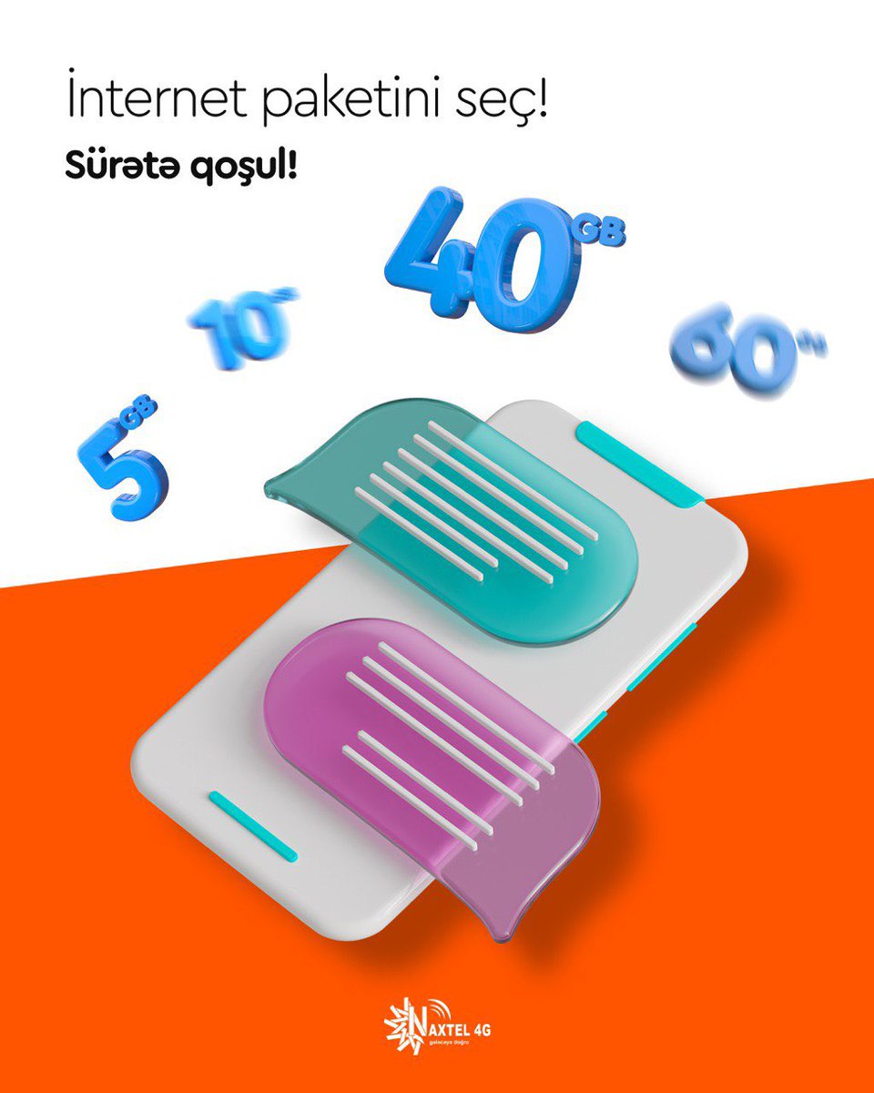 İnternet sürətinizi Naxtel 4G ilə yüksəldin! 
5GB-dan 60GB-a qədər müxtəlif paketlərdən öz ehtiyacınıza uyğun olanı seçin.
Həyatınızda sürətə yer açın - Naxtel 4G ilə daha çox internet, daha çox sərbəstlik! 
Ətraflı: 📞299 və ya 🌐naxtel.az/internet-paket…

#Naxtel #Naxtel4G
