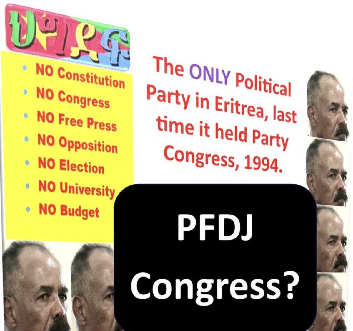 ElizabethTecle's tweet photo. #Eritrean totalitarian regime crimes are beyond anybody’s imagination! For over 30 years, #PFDJ committed a silent genocide against the Eritrean people, this regime must be dismantled for the sake of humanity.
#BlueRevolution
#RegimeChangelnEritrea @realDonaldTrump
@StateDept @TiborPNagyJr 
@DrJPPham @inside_afric @mrubin1971
@martinplaut @EU @EU_Commission