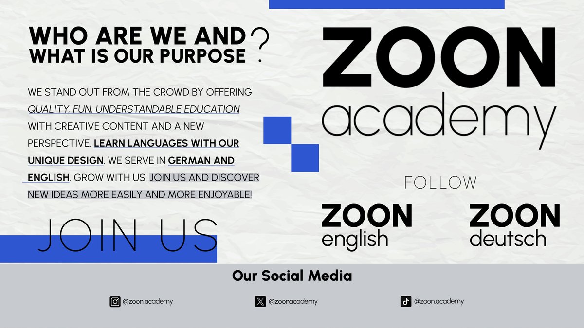 zoonacademy's tweet photo. Who Are We and What is Our Purpose?

#zoonacademy #zoonenglish #zoondeutsch #learninglanguage #english #deutsch #word #languages #learninglanguages #joinus #follow #uniq #uniqdesign #education https://t.co/UGntQ50UjA