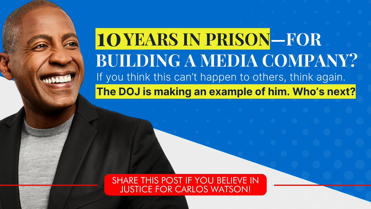 Glenn E. Martin đ (@glennemartin) on Twitter photo DOJâs weaponization of "conspiracy" charges is a fuckin' rigged game. It's a vague, malleable charge that stripped <a href="/carloswatson/">Carlos Watson</a> of any chance at a fair defense. An unproven claim from a cooperating witness is enough to secure a conviction. Pure lawfare.
baystatebanner.com/2023/07/13/the⊠DOJâs weaponization of "conspiracy" charges is a fuckin' rigged game. It's a vague, malleable charge that stripped <a href="/carloswatson/">Carlos Watson</a> of any chance at a fair defense. An unproven claim from a cooperating witness is enough to secure a conviction. Pure lawfare.
baystatebanner.com/2023/07/13/theâŠ
