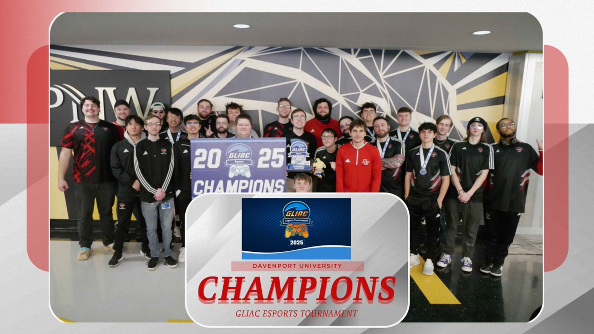 WE ARE THE CHAMPIONS
<a href="/DU_Esport/">Davenport Esports</a> wins the <a href="/GLIACsports/">GLIAC</a> Tournament for the second straight year!

DU took 1st place in Rocket League and Valorant

#DUWork #DUPanthers