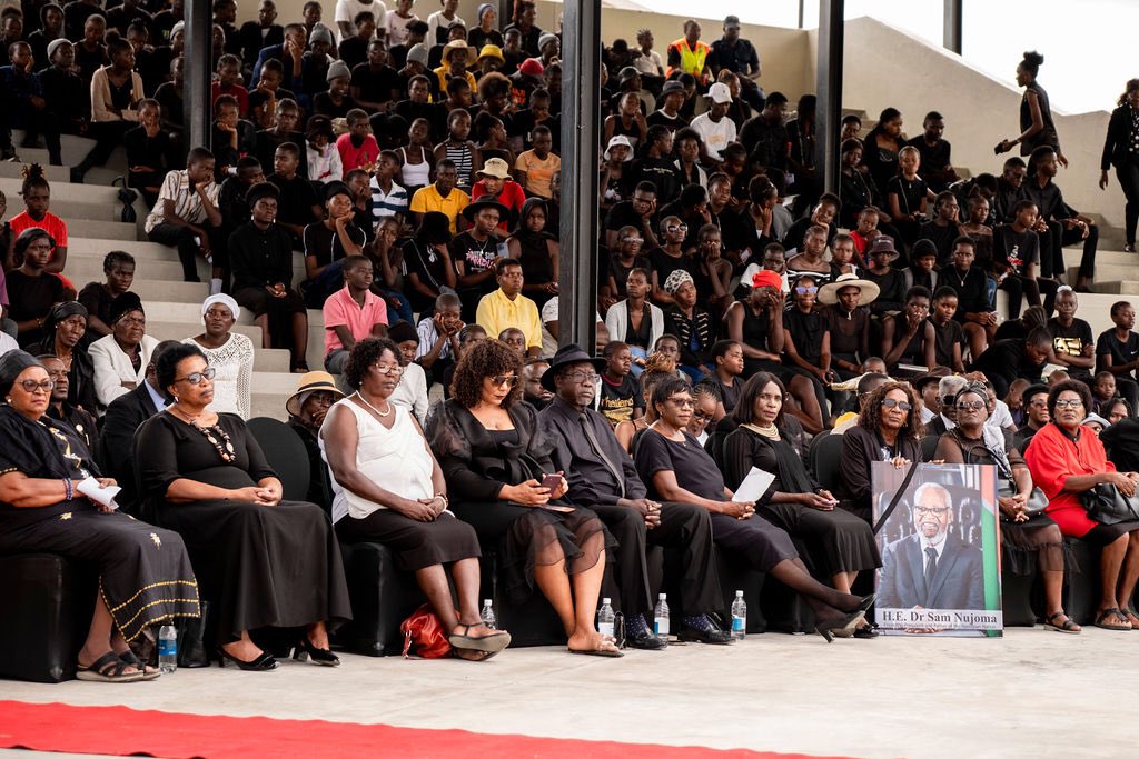 On Friday, 14 February 2025, mourners gathered at Havana High School  for the Khomas Regional Tribute Ceremony, organized by the Khomas Regional Council, in honour of H.E Dr. Sam Shafiishuna Nujoma, Founding President of the Republic of Namibia and Father of the Nation.💐🕊️