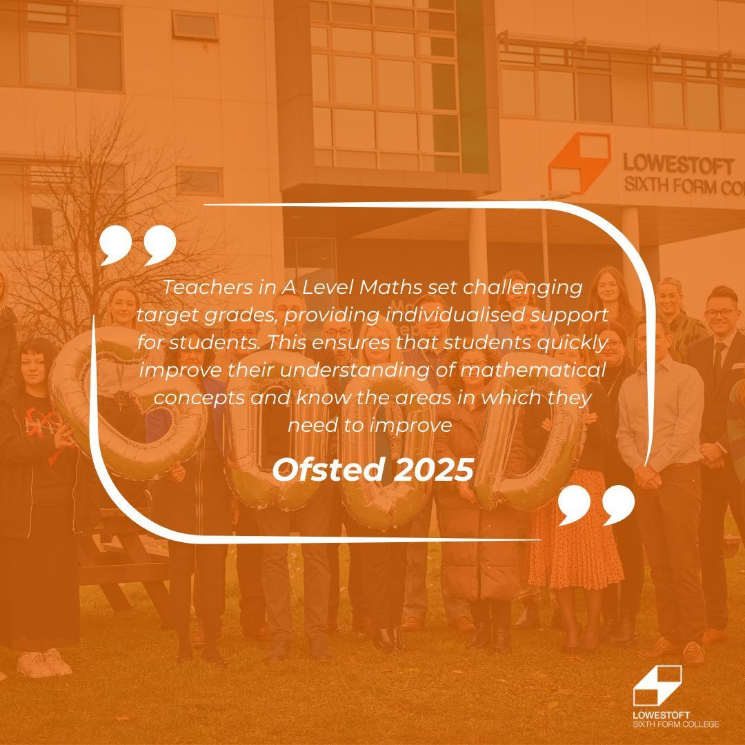 LowestoftSixthFormCollege (@l6fc) on Twitter photo Our recent Ofsted report highlights the exceptional efforts of our Maths teachers, setting challenging target grades and offering tailored support, enabling students to enhance their understanding of mathematical concepts effectively.  πβ¨π Our recent Ofsted report highlights the exceptional efforts of our Maths teachers, setting challenging target grades and offering tailored support, enabling students to enhance their understanding of mathematical concepts effectively.  πβ¨π