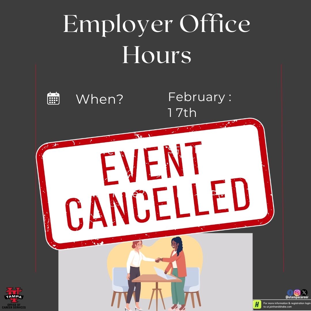 Attention! 🚨 Employer office hours for today, February 17th, have been cancelled.