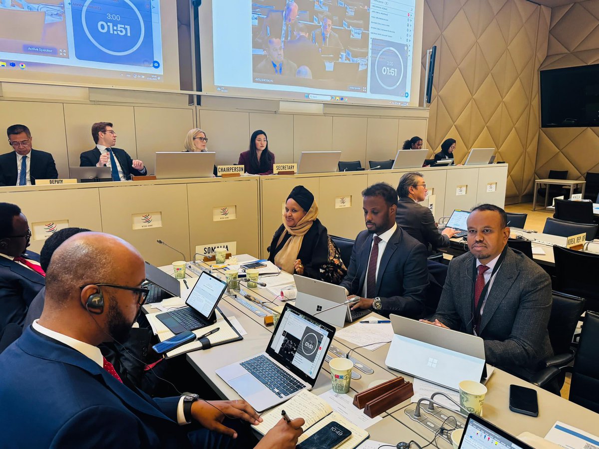 NBS_Somalia's tweet photo. SNBS at Somalia’s First WTO Accession Working Party Meeting

SNBS Director General, Dr. Abdisalam Mohamed, joined a high-level Somalia delegation, led by Deputy Prime Minister, H.E @SalahJama at Somalia’s first Working Party Meeting for WTO Accession—a historic milestone in the country’s journey towards integrating into the global trading system.

Speaking at the event, Dr Abdisalam noted that as Somalia aligns its trade and economic policies with WTO standards, SNBS plays a critical role in providing reliable economic and trade data—essential for WTO negotiations. “Accurate statistics on economic performance, trade flows and investment trends will support Somalia’s case for accession and ensure informed decision-making”, observed the DG. 

With its strategic geographic position and recent accession to the East African Community (EAC), Somalia is positioning itself as a key player in global trade. WTO membership will enhance market access, attract investment and strengthen Somalia’s role in the international economy.

SNBS is committed to supporting data-based policymaking so that Somalia’s economic data meets international standards, reinforcing the country’s pathway towards WTO membership. @AbdisalamHumbul @abdirahm_omar