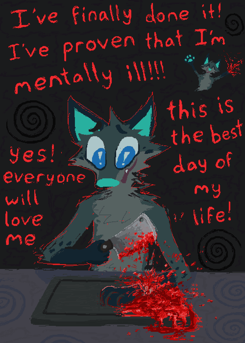 DemensaMusic's tweet photo. proving that i'm mentally ill  

(cw: self harm, gore) https://t.co/uaU2jj5dwc