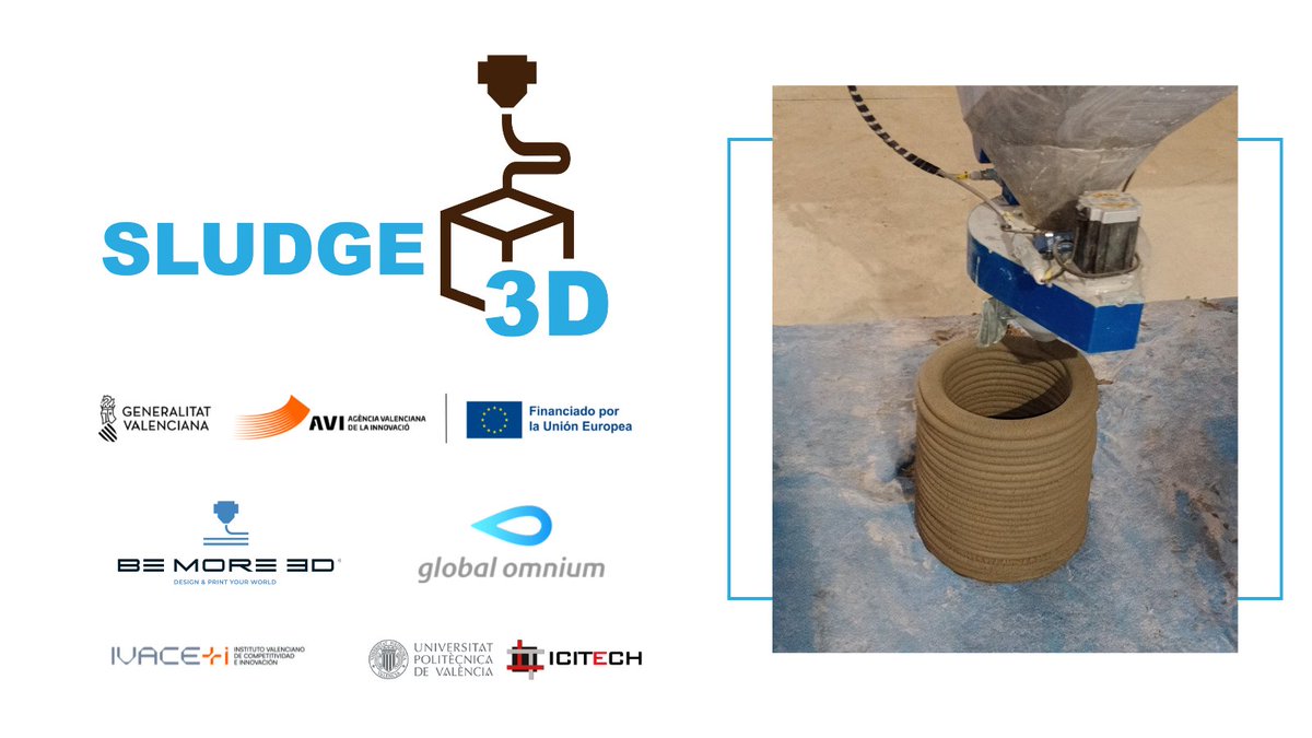 🏗🌍 Transformando residuos en oportunidades: PROYECTO SLUDGE3D junto a Global Omnium, ICITECH-UPV y contamos con el respaldo de la Unión Europea a través del programa FEDER Comunitat Valenciana 2021-2027 y el IVACE+i.

#SLUDGE3D  #Valencia #Impresion3D