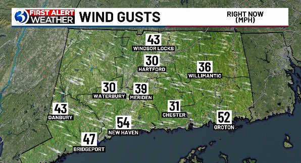 #FirstAlertWeatherDay for strong wind 💨 gusts &amp; a bitter feel! 👀 at the latest gusts 💨 in New Haven &amp; Groton!! <a href="/WFSBnews/">WFSB Channel 3</a> #ctwx