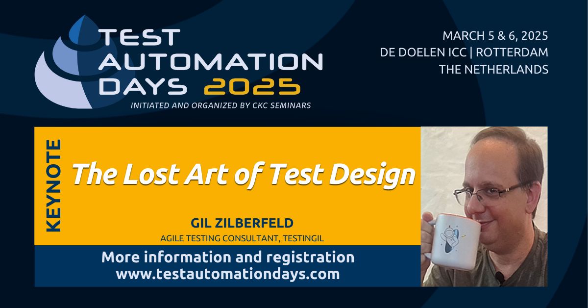 gil_zilberfeld's tweet image. My next conference is Test Automation Days in Rotterdam.
1st day, I'm running "API Exploration with Postman" workshop. 2nd day - keynote: "The Lost Art of Test Design".
See you in Rotterdam!
testautomationdays.com
#TADnl #testing #automation #design #test