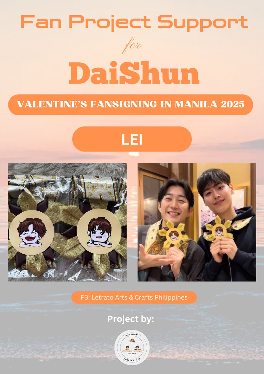 DaiShun_PH's tweet photo. (3) 
Thank you Ma'am &amp; Sir for customizing and for the beautiful results of our Lei's, Bouquets and Cloth Banner🙏🏻🥰

Special thanks to @dhara_855 for DaiShun Chibis😊

cr. @wishusluckent
cr. @myinspireds
#DaiShunFSinMNL #Dai_Shun #DaiNakai #ShunNakanishi https://t.co/NUyrD297nX