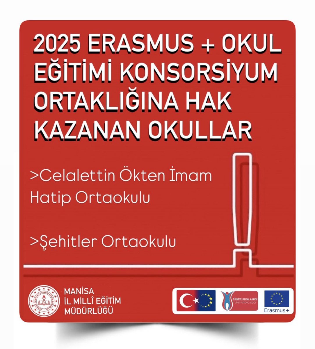 sehzadelermem's tweet photo. 📍ERASMUS + OKUL EĞITİMİ KONSORSİYUM ORTAKLARIMIZ

2025 Erasmus + Okul Eğitimi Konsorsiyum Ortaklığına hak kazanan okullarımız.

✅Celalettin Ökten İmam Hatip Ortaokulu 

✅Şehitler Ortaokulu 

Emeği geçen öğretmenlerimize teşekkür ederiz. https://t.co/SQTcWX0wat