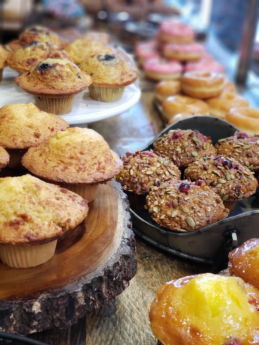 We're open till 5 this bright and sunny (so far!) Family Day Monday! 'tis Monday so muffins are Terry &amp; Hayley's coffee special.