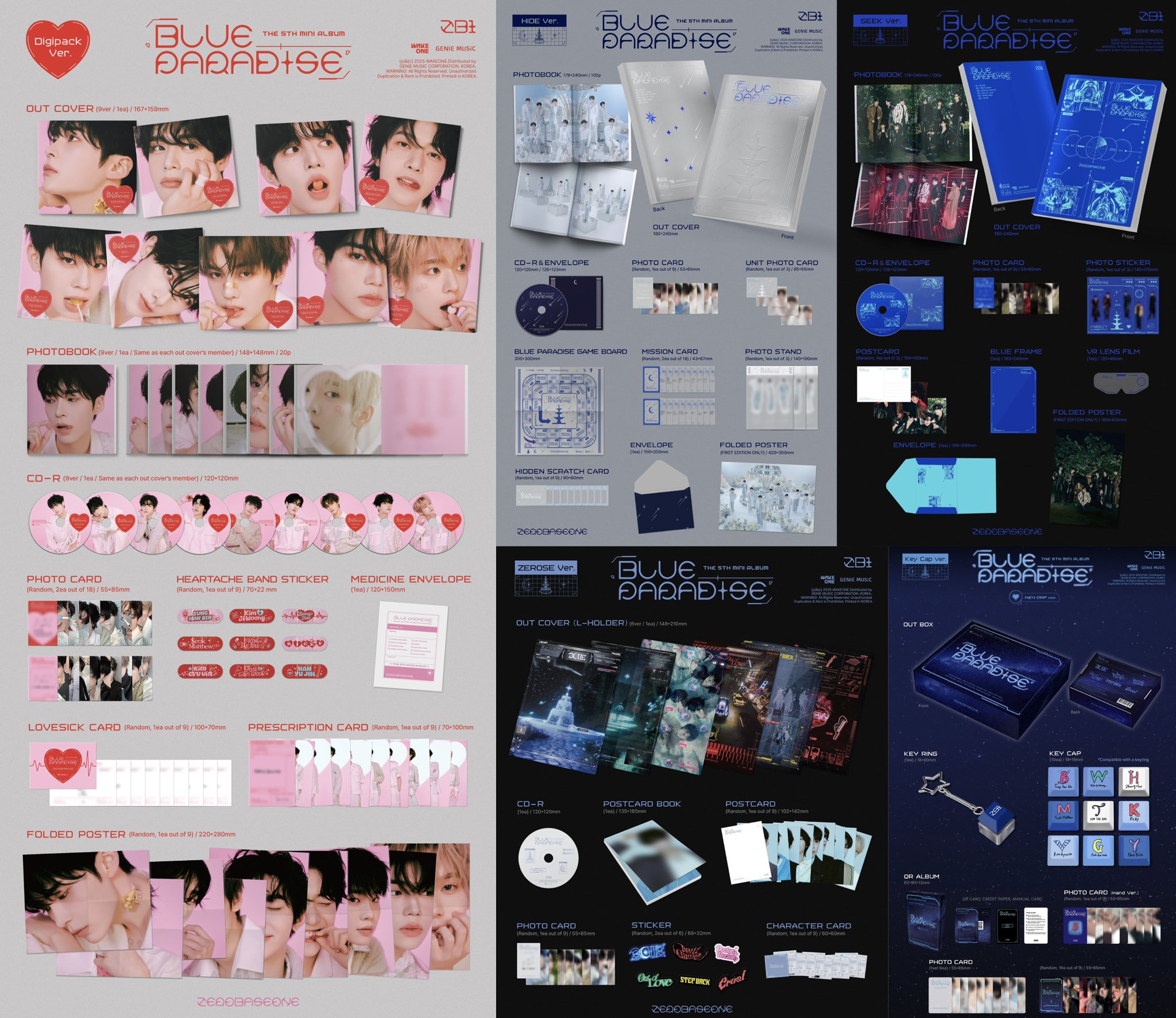 ZEROBASEONE - 5TH MINI ALBUM [BLUE PARADISE] KEY CAP VER.