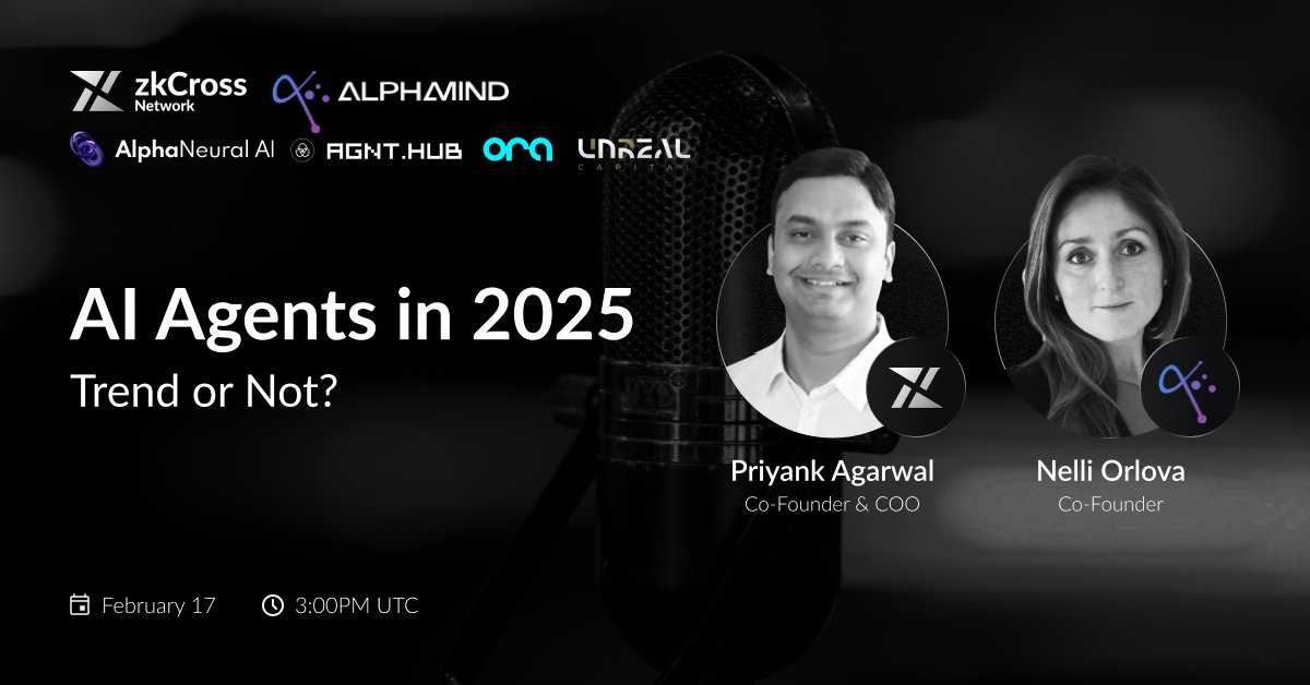 zkCross Network (@zkcrossnetwork) on Twitter photo DeFi is shifting from manual effort to intelligent automation.
Hear from the top minds leading this idea, including CCO of zkCross Network <a href="/_PriyankAgarwal/">Priyank Agarwal</a>, alongside experts from <a href="/agnt_hub/">AGNT Hub</a>, <a href="/AlphaNeural/">AlphaNeural AI</a>, <a href="/iAgentProtocol/">iAgent</a>, <a href="/OraProtocol/">ORA</a> & <a href="/unrealcapitalvc/">Unreal Capital</a>, in an exclusive session DeFi is shifting from manual effort to intelligent automation.
Hear from the top minds leading this idea, including CCO of zkCross Network <a href="/_PriyankAgarwal/">Priyank Agarwal</a>, alongside experts from <a href="/agnt_hub/">AGNT Hub</a>, <a href="/AlphaNeural/">AlphaNeural AI</a>, <a href="/iAgentProtocol/">iAgent</a>, <a href="/OraProtocol/">ORA</a> & <a href="/unrealcapitalvc/">Unreal Capital</a>, in an exclusive session