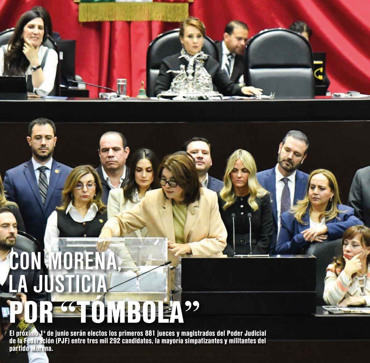 BuzosNoticias's tweet photo. 🔴#buzos | Con Morena, la justicia por “tómbola” ⚖️

En la primera elección popular de juzgadores, los ciudadanos-funcionarios de casilla no contarán los votos, sino directamente el INE. 

Lee más: https://t.co/FL59krXtye https://t.co/Uip51nIles