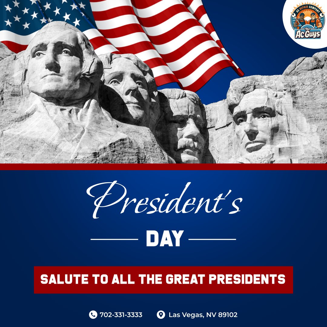 MyACGuys's tweet photo. This President’s Day, we salute the visionaries who shaped our nation. Let’s keep their legacy alive by striving for excellence every day!
#PresidentsDay #SaluteToLeaders #AmericanPride #USA https://t.co/2GrWzCwjxY