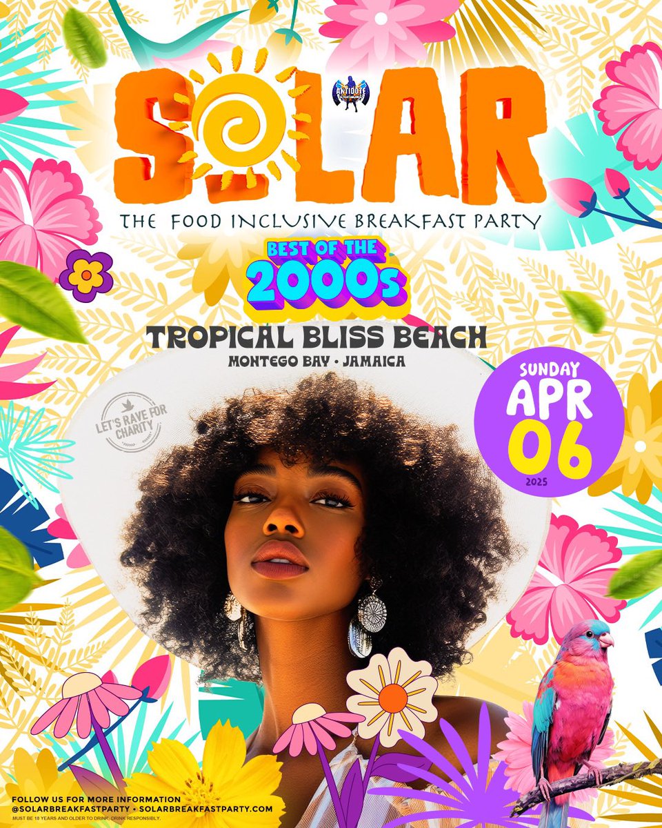 <a href="/solarbfparty/">#SolarBreakfastParty</a> and we taking it a little back in time with 
🎵 BEST OF THE 2000s 🎵
on 📅 April 6th, 2025
📍@TropicalBliss Montego Bay 🏖