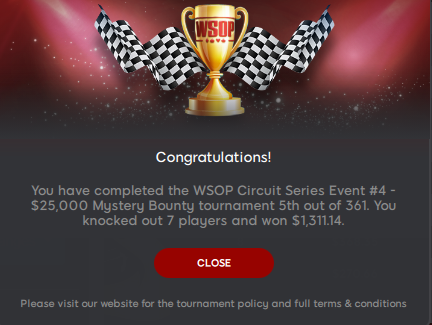 Had a decent Sunday but could have been huge but I had the bad beat bug all day.  wawawa