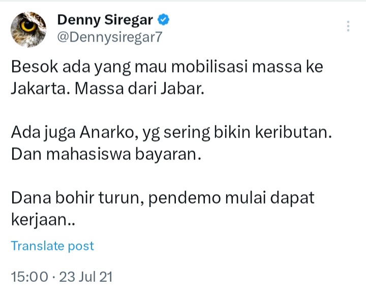 Tumben pendemo gak kau bilang: "kadrun, kencing aja blm lurus, mahasiswa belajar yg bener," dll