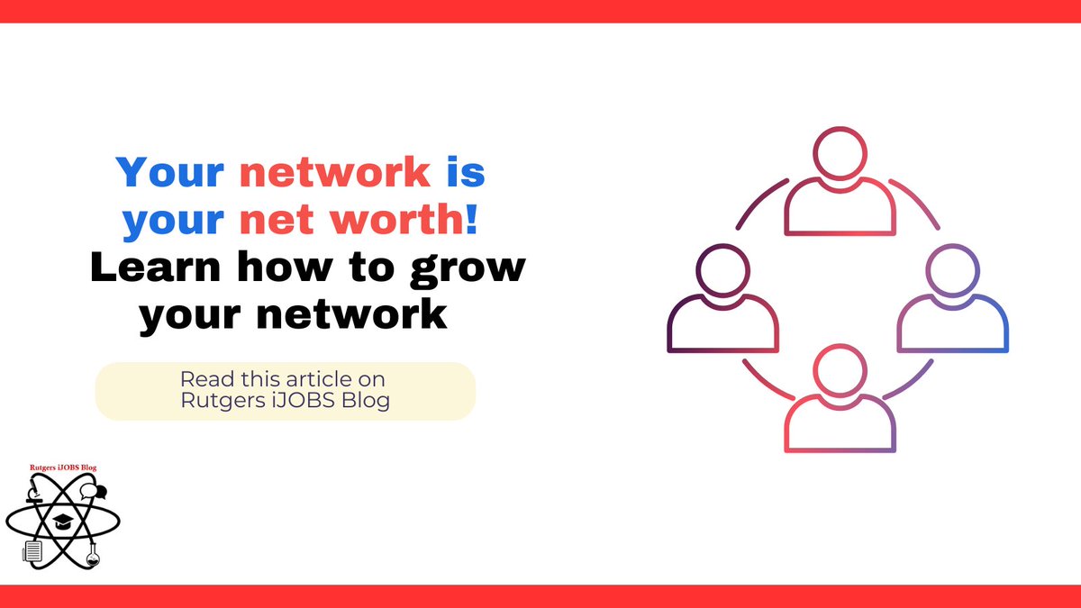Interested in networking but don't know where to start? Gain tips by reading Natalie Losada's post on Networking: Expertly Making Friends in Your Professional World
grad.rutgers.edu/news/networkin…

#RutgersiJOBS #networking #CareerDevelopment