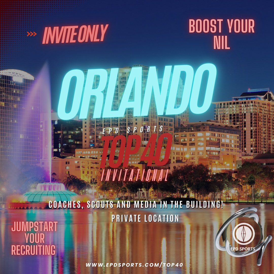 If you’re not registered for the 🏀Top 40 Showcase  in Orlando there’s 2 weeks left before registration closes. No walkups on the day of. Send your highlights for evaluation and invite. 

Check out the website for more information epdsports.com/about

#floridabasketball