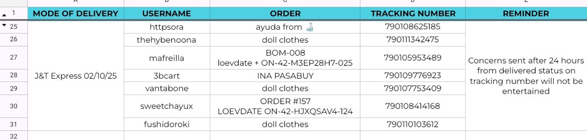 cooaextra's tweet image. #cooaupds  |  🚚 SHIPOUT NOTICE

hello! the following parcels have been shipped out today 🍀 you can also check our masterlist for the tracking numbers under "shipped out mail" sheet ✨ thank you for your trust and patience!

➡️ docs.google.com/spreadsheets/d…