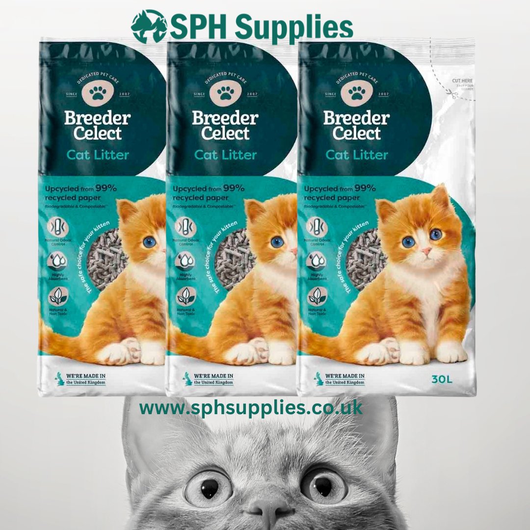 Breeder Celect - Cat Litter
Made from 99% recycled paper
No additives or chemicals
Convenient pouring spout reduces mess when filling the litter tray
Biodegradable
Highly absorbent
made in the UK 
Order in bulk from our website now.
sphsupplies.co.uk/shop/cats-27/l… #catlitter #catlovers