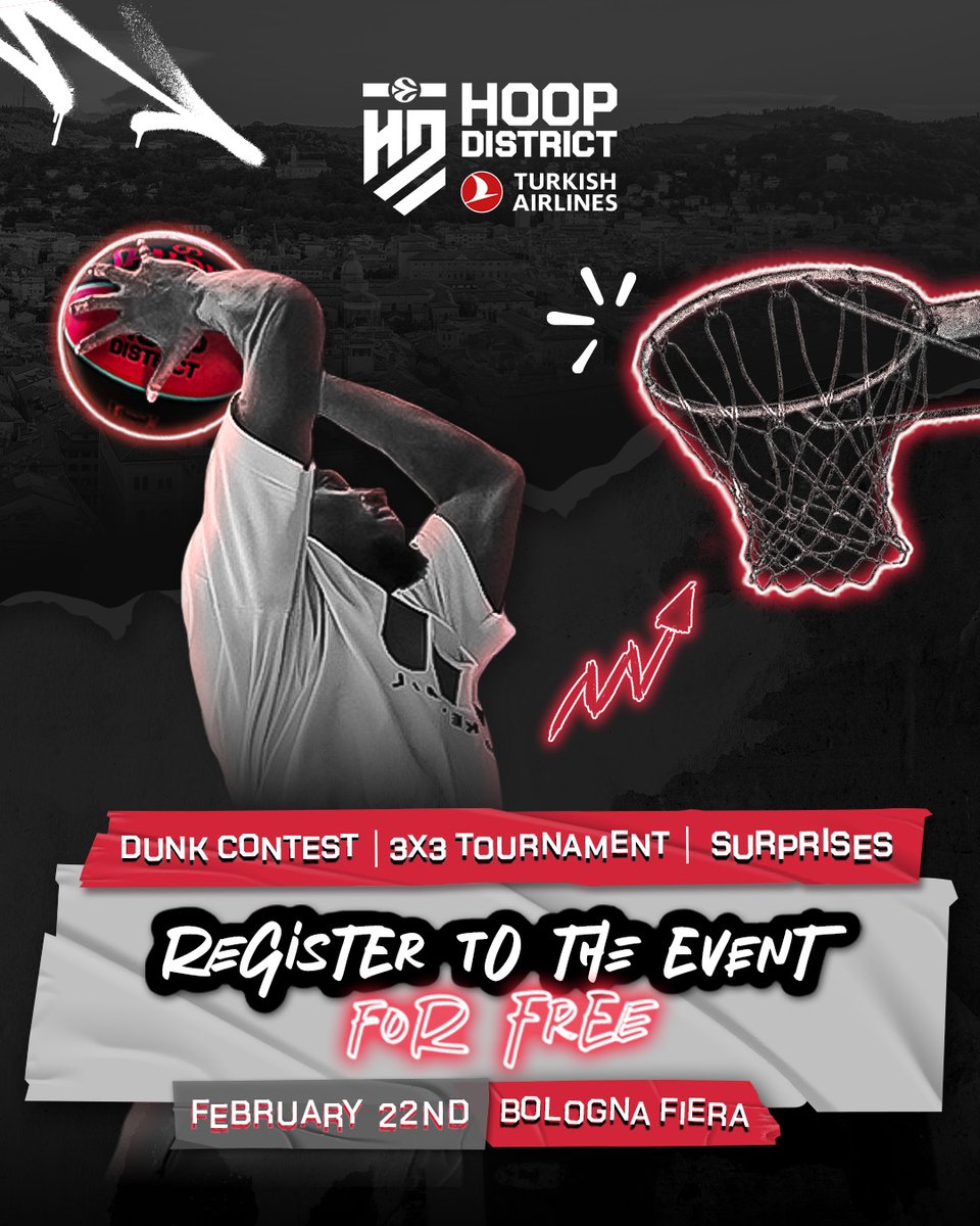 EuroLeague's tweet image. Who's ready for the first Hoop District event of the season?  🙋‍♂️

Register your attendance and ensure your place is locked IN for the basketball culture event of year 🔒 Link below! 

euroleague.tbits.me/tb_app/518045

We'll see you there 👋 

📍Bologna Fiera
⏰From 4:00PM to 9:00PM…