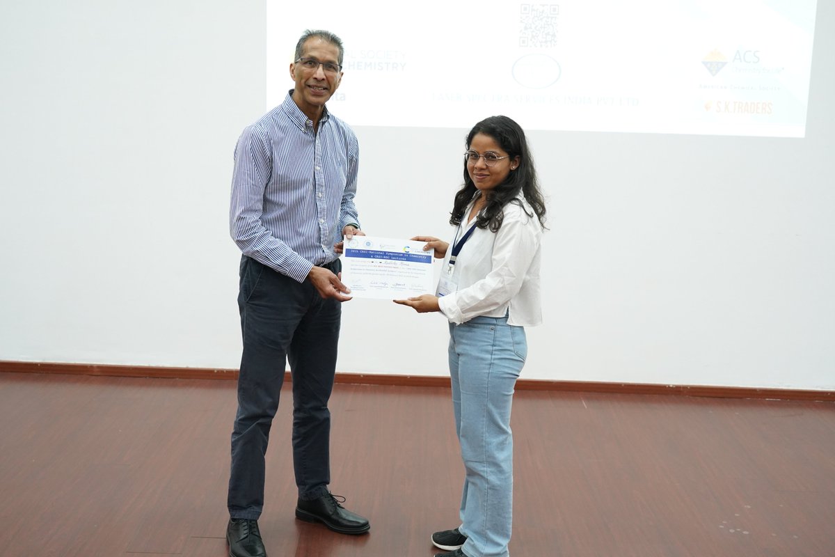 Congratulation to Dipanwita <a href="/PalitDipanwita/">Dipanwita Palit</a>  and Radhika <a href="/Radhika41959674/">Radhika</a> for receiving the best poster award at 34th CRSI-National Symposium in Chemistry. Well done! 👏