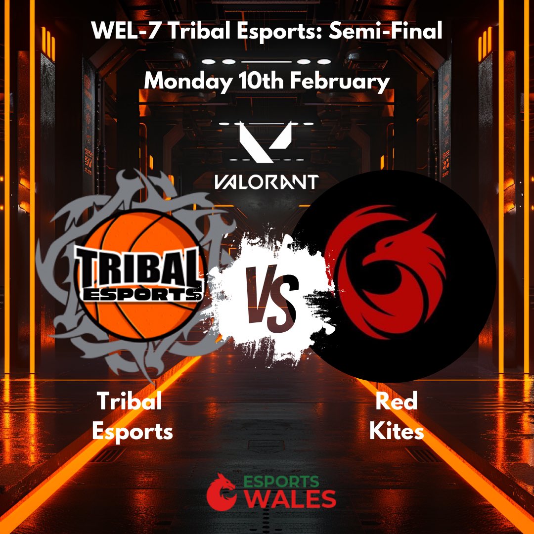 🔥 GAME DAY! 🔥

🏴󠁧󠁢󠁷󠁬󠁳󠁿 WEL-7 Semi-Final 🏴󠁧󠁢󠁷󠁬󠁳󠁿

🎮 Tribal Esports vs. Red Kites 
🕖 Tonight at 7PM
🏆 Best of 3 Showdown

Our Tribal Esports Valorant squad is ready for battle in the semi-finals of WEL-7! 🏴󠁧󠁢󠁷󠁬󠁳󠁿⚡️ 

#TribalEsports #EsportsWales #Valorant #SemiFinal #JoinTheTribe
