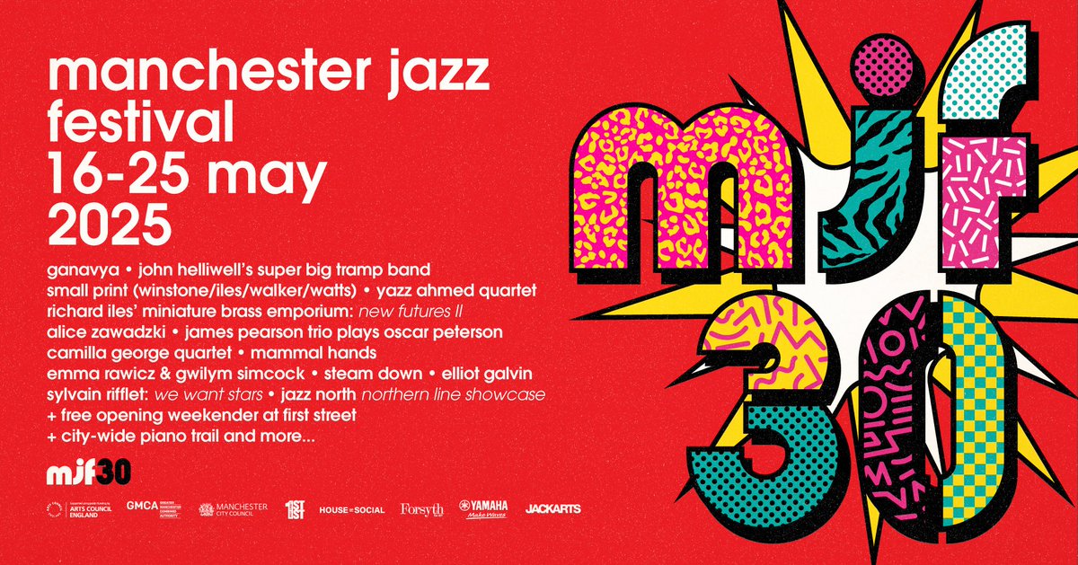 ManJazzFest's tweet photo. #mjf2025’s 30th anniversary bumper edition has landed!

🕺 Take a first 👀 👆🎶

Get ready to grab your tickets with the full line-up on sale Fri 14 Feb 2025 @ 10AM! 🎟 👉 https://t.co/v3ba8mh852

See you in the summer ☀️ 🎨 #paulhemmingfield https://t.co/3WYAlM4DmS