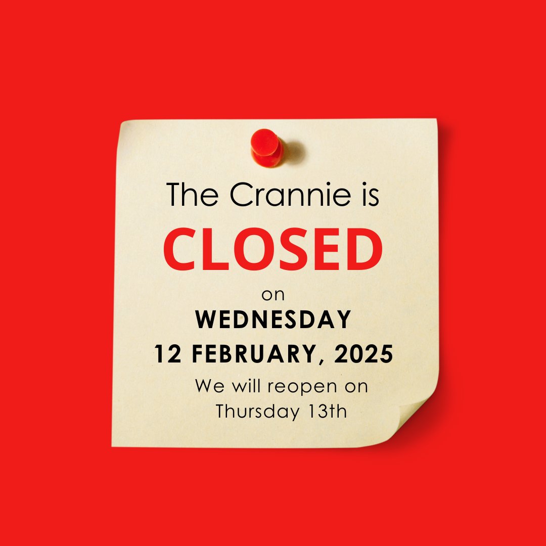 We will be closed this Wednesday (12th of Feb) for maintenance. No fear - we'll be back open again on Thursday 13th for our regular activities!
See you then!