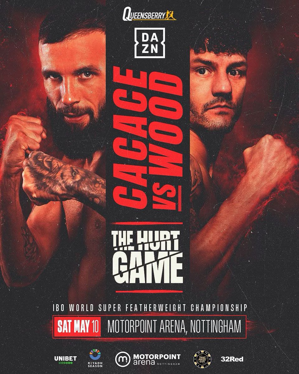 AntoC6's tweet photo. 🥊 Cacace v Wood 

📅 May 10th 2025

🏟️ Nottingham 

📺 Live on DAZN 

For anyone travelling over I will be getting an allocation of tickets. Will keep yous all updated. Appreciate the support 🙏🏻

Let’s go 🔥 https://t.co/YCsiK1EbRC